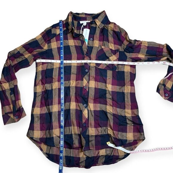 beachlunchlounge Plaid Button Down Shirt - Navy, Burgundy, Tan - Picture 5 of 12